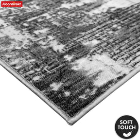 Chodnik dywanowy | Ravena | Nowoczesny dywan w kolorze antracytowym i brązowym | Abstrakcyjny wzór z antypoślizgowym spodem żelowym | Trwały i łatwy w czyszczeniu