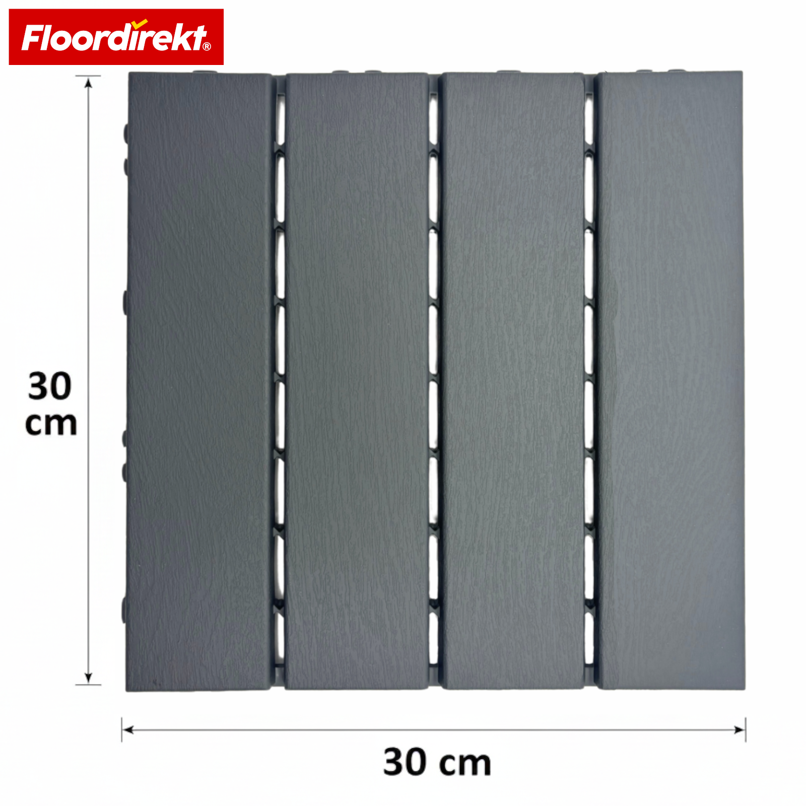 Płytki tarasowe | Elyse | Szare | 30x30 cm płytki klik z polipropylenu | Odporne na warunki pogodowe, łatwe w czyszczeniu i szybkie w montażu
