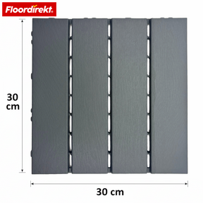 Płytki tarasowe | Elyse | Szare | 30x30 cm płytki klik z polipropylenu | Odporne na warunki pogodowe, łatwe w czyszczeniu i szybkie w montażu