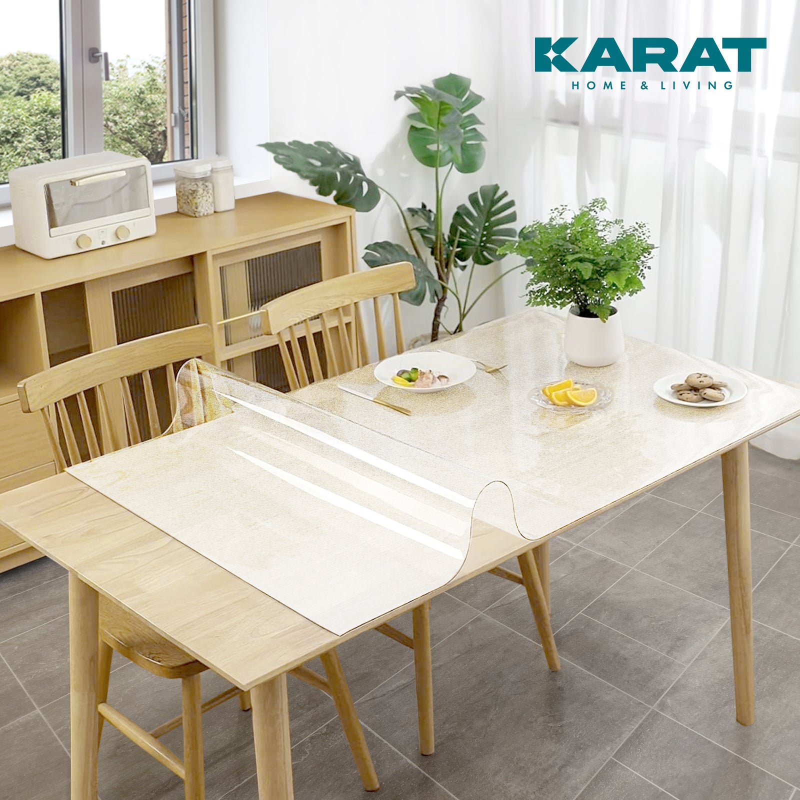 Przezroczysta, matowa folia na stół z prostym cięciem | Crystal | Matowa folia ochronna na stoły | Cięcie na wymiar