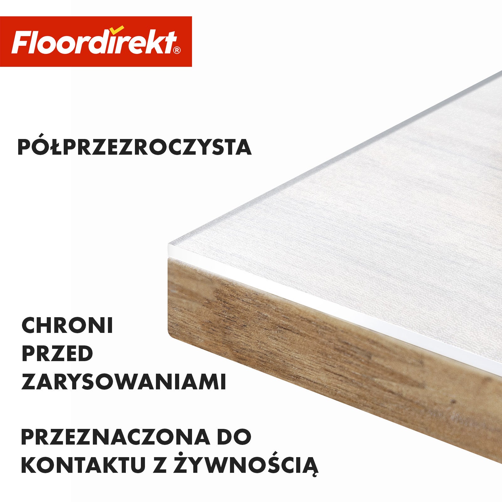 Folia na stół | Neo Milky | Półprzezroczysta folia ochronna na stół w kolorze mlecznobiałym, na wymiar, z prostym cięciem