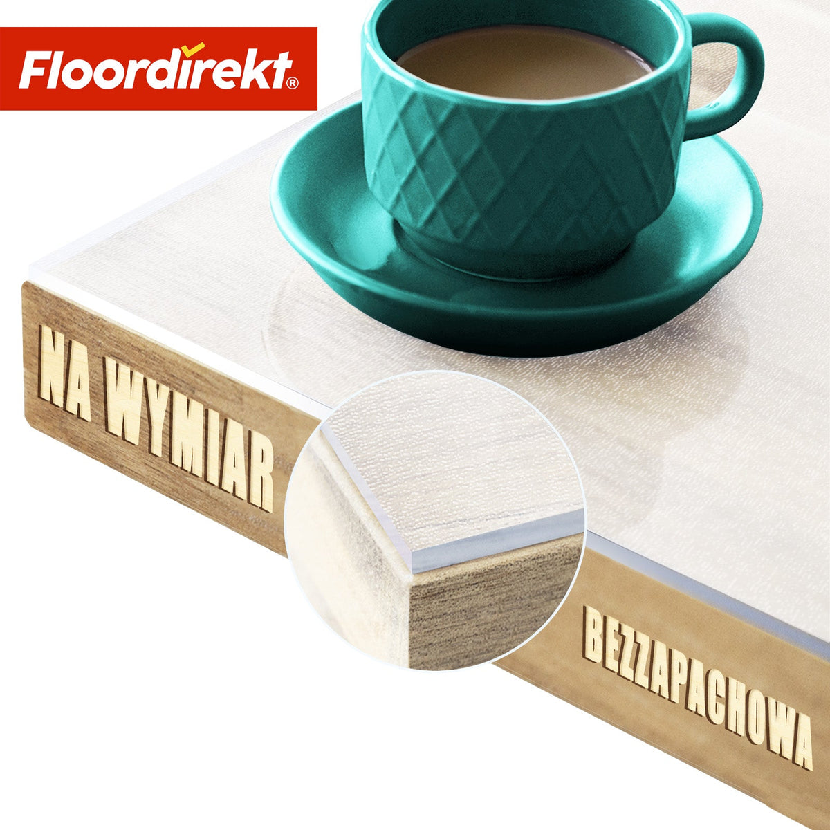 ✂ Folia na stół | Neo Milky | Półprzezroczysta folia ochronna na stół w kolorze mlecznobiałym, na wymiar, z prostym cięciem