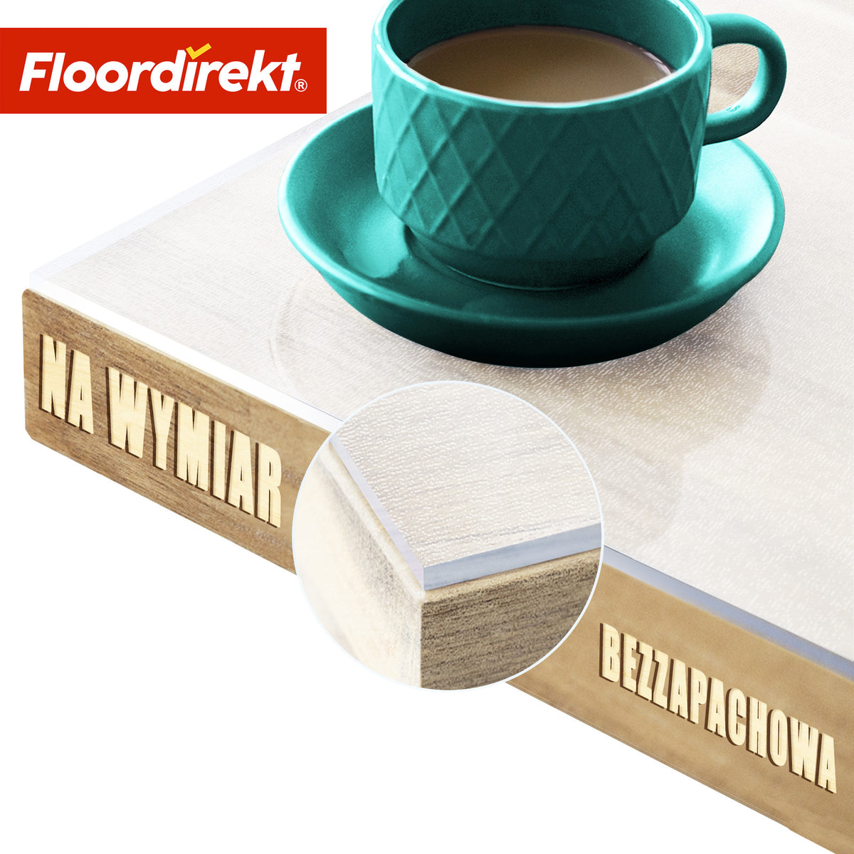 Folia na stół | Neo Milky | Półprzezroczysta folia ochronna na stół w kolorze mlecznobiałym, na wymiar, z prostym cięciem