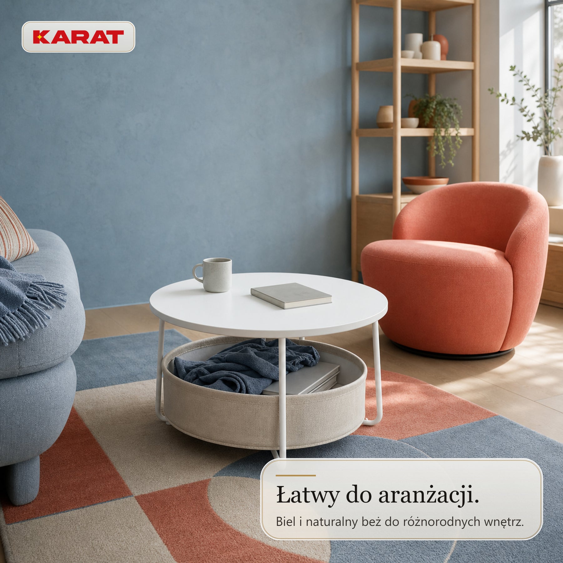 Stolik boczny | Tore | Okrągły stolik z otwartym miejscem do przechowywania | Ø 75 cm