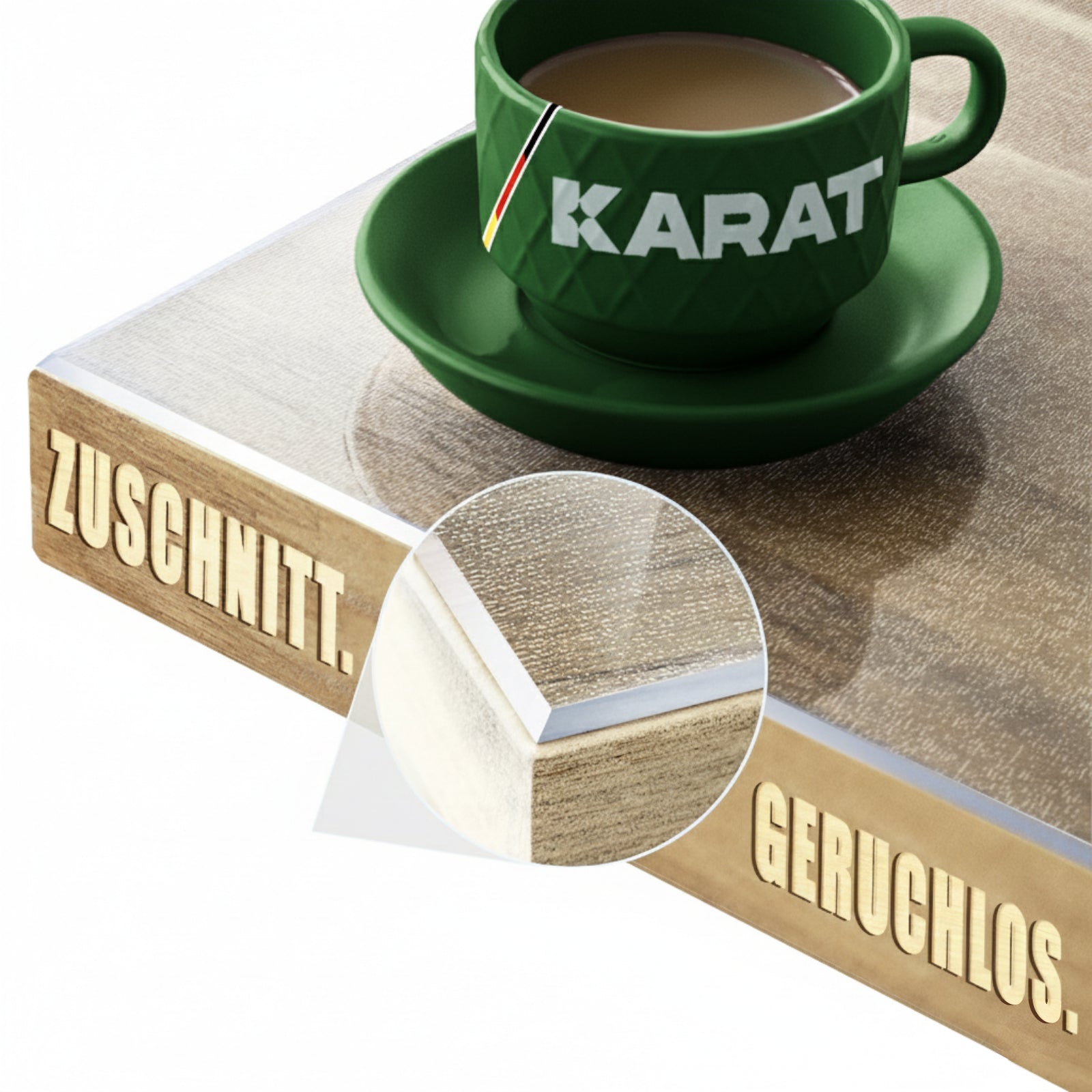 Przezroczysta, matowa folia na stół z fazowaną krawędzią | Crystal | Matowa folia ochronna na stoły | Indywidualne cięcie