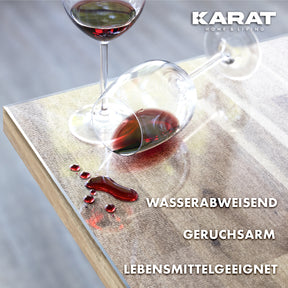 Przezroczysta, matowa folia na stół z fazowaną krawędzią | Crystal | Matowa folia ochronna na stoły | Indywidualne cięcie