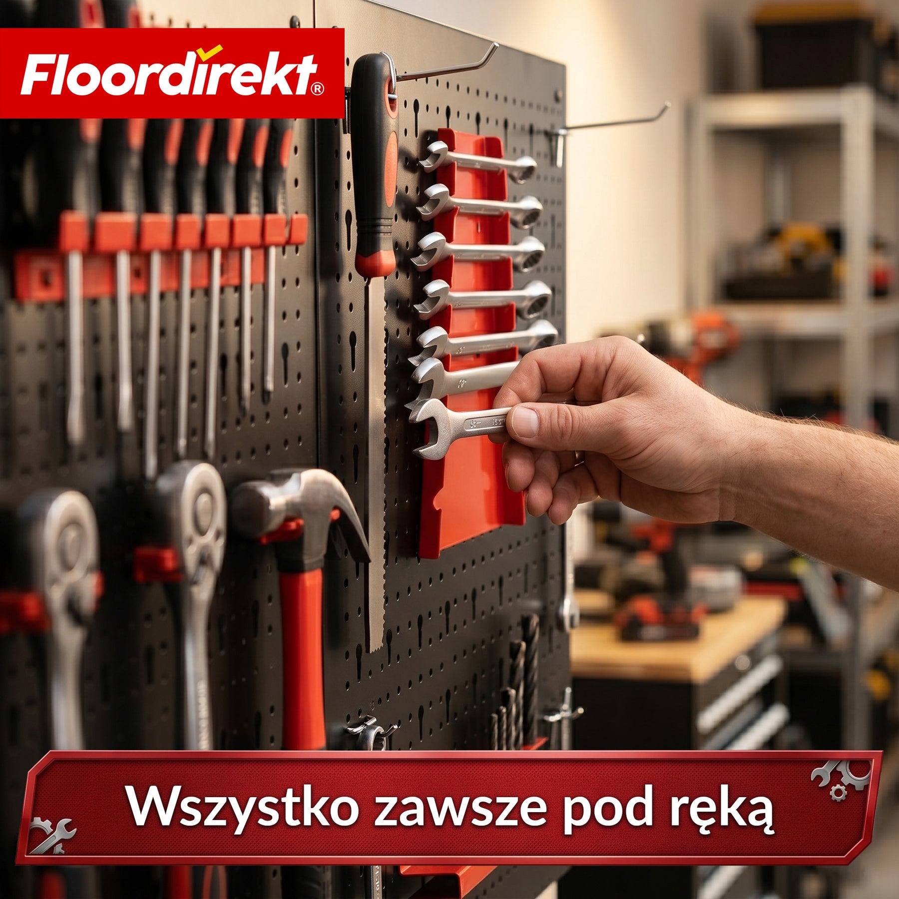 Ścianka narzędziowa | Parker | Metalowy zestaw tablicy perforowanej z akcesoriami | Uchwyt na narzędzia do warsztatu i garażu