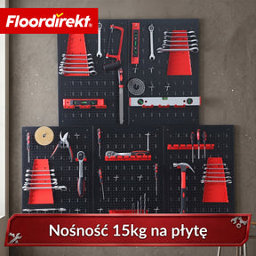Ścianka narzędziowa | Parker | Metalowy zestaw tablicy perforowanej z akcesoriami | Uchwyt na narzędzia do warsztatu i garażu