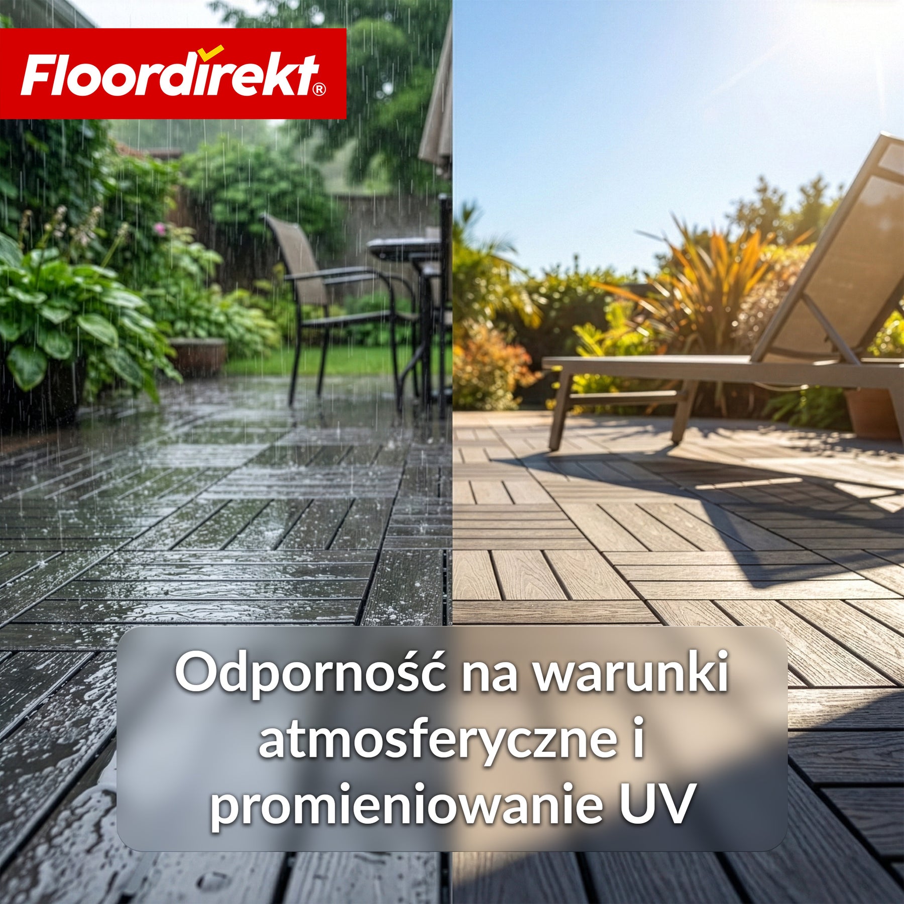 Płytka tarasowa WPC | Noble 3D | Nowoczesna płytka klik 30 x 30 cm na balkon i taras