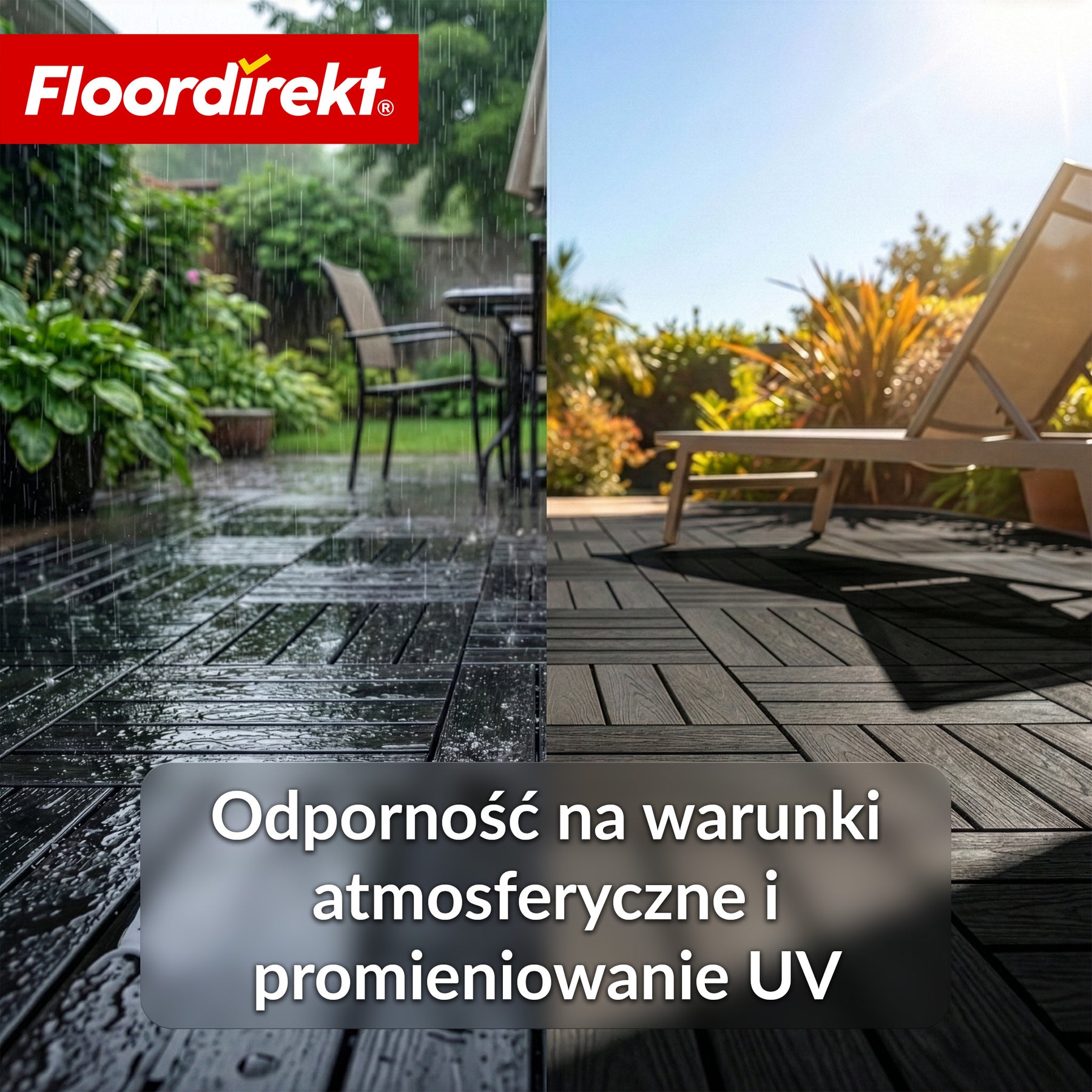 Płytka tarasowa WPC | Noble 3D | Nowoczesna płytka klik 30 x 30 cm na balkon i taras