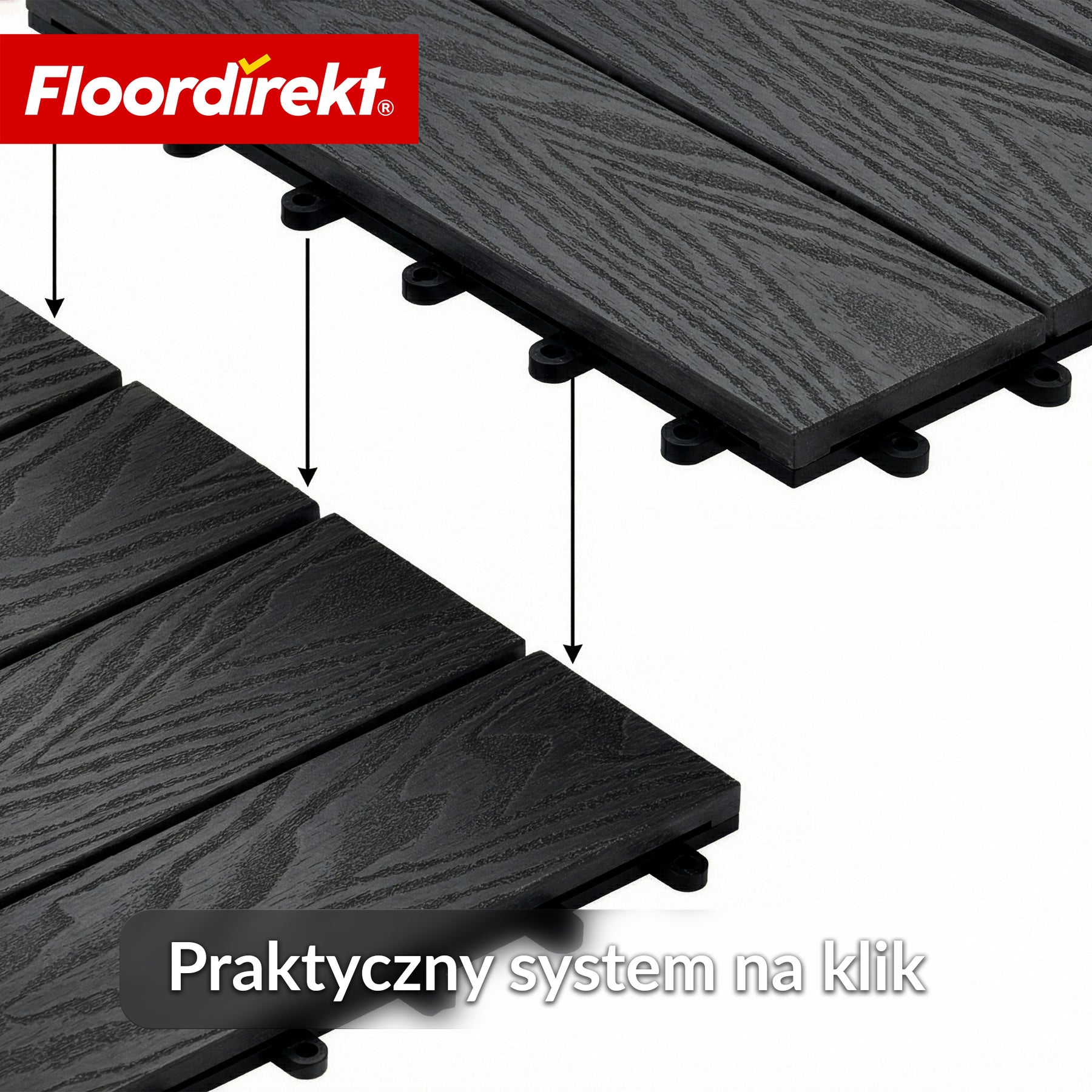 Płytka tarasowa WPC | Noble 3D | Nowoczesna płytka klik 30 x 30 cm na balkon i taras
