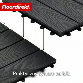 Płytka tarasowa WPC | Noble 3D | Nowoczesna płytka klik 30 x 30 cm na balkon i taras