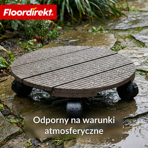 Podstawka na kółkach z WPC | Countess | Ø 30 cm | 4 kółka skrętne 360° z hamulcem | udźwig do 80 kg