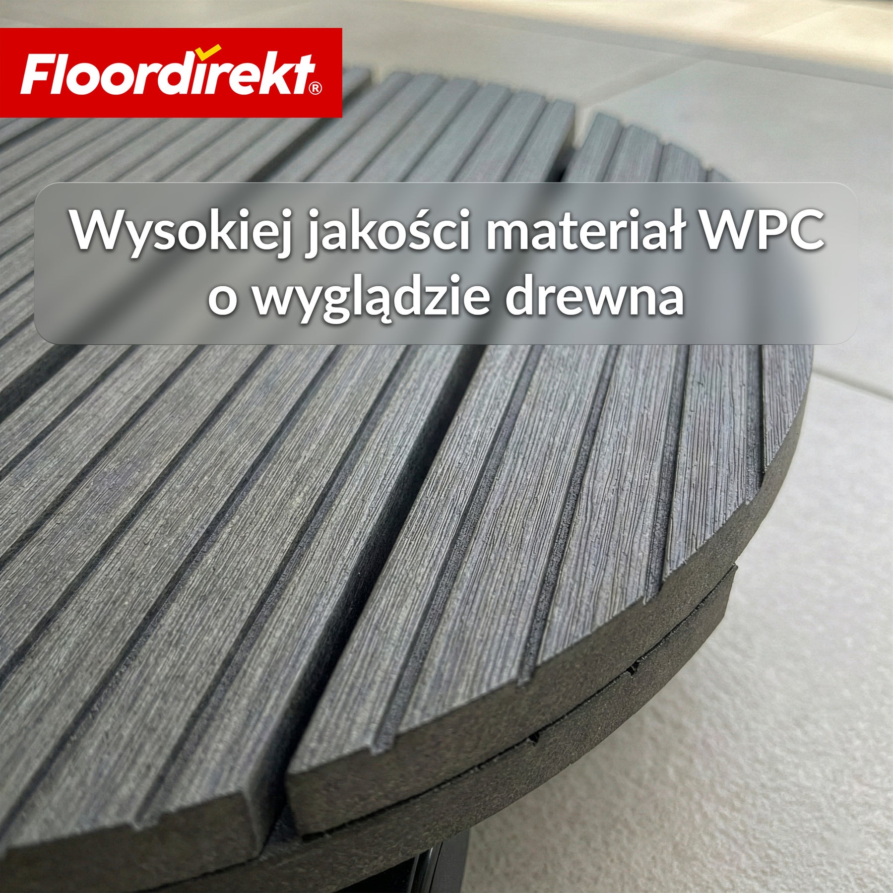 Podstawka na kółkach z WPC | Countess | Ø 30 cm | 4 kółka skrętne 360° z hamulcem | udźwig do 80 kg