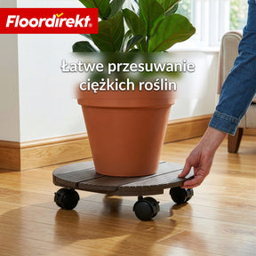 Podstawka na kółkach z WPC | Countess | Ø 30 cm | 4 kółka skrętne 360° z hamulcem | udźwig do 80 kg