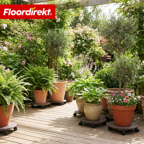 Podstawka na kółkach z WPC | Countess | Ø 30 cm | 4 kółka skrętne 360° z hamulcem | udźwig do 80 kg