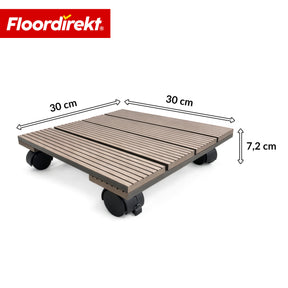 Wózek na rośliny WPC | Marquis | Podstawka na kółkach 30 x 30 cm | Kółka skrętne 360° z hamulcem | Udźwig do 80 kg