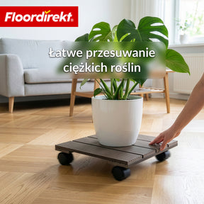 Wózek na rośliny WPC | Marquis | Podstawka na kółkach 30 x 30 cm | Kółka skrętne 360° z hamulcem | Udźwig do 80 kg