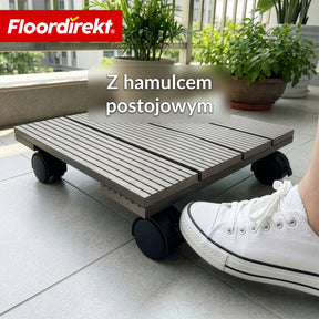 Wózek na rośliny WPC | Marquis | Podstawka na kółkach 30 x 30 cm | Kółka skrętne 360° z hamulcem | Udźwig do 80 kg