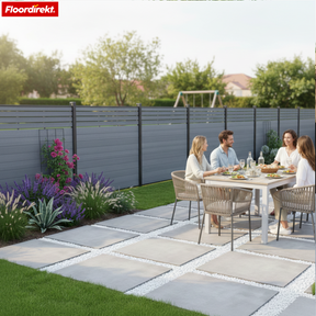 Ogrodzenie WPC Elba | 180x180 cm Antracyt | Odporne na warunki pogodowe, UV-stabilne i łatwe w pielęgnacji z aluminiowymi słupkami