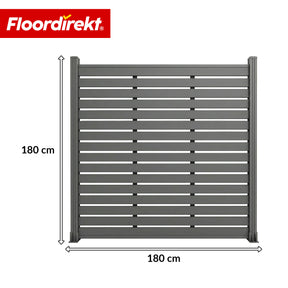 Ogrodzenie WPC | Milos | 180 x 180 cm w kolorze antracytowym ze słupkami aluminiowymi
