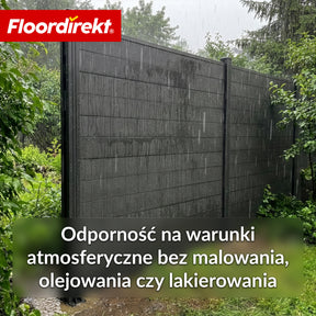 Ogrodzenie WPC | Ponza | 180 x 180 cm | Nowoczesna osłona prywatności i wiatru w kolorze czarnym z aluminiowymi słupkami